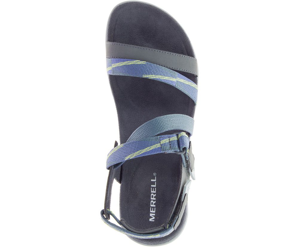 Sandálias Senhora - Merrell District Mendi Backstrap - Cinzentas/Azuis - OMH761025